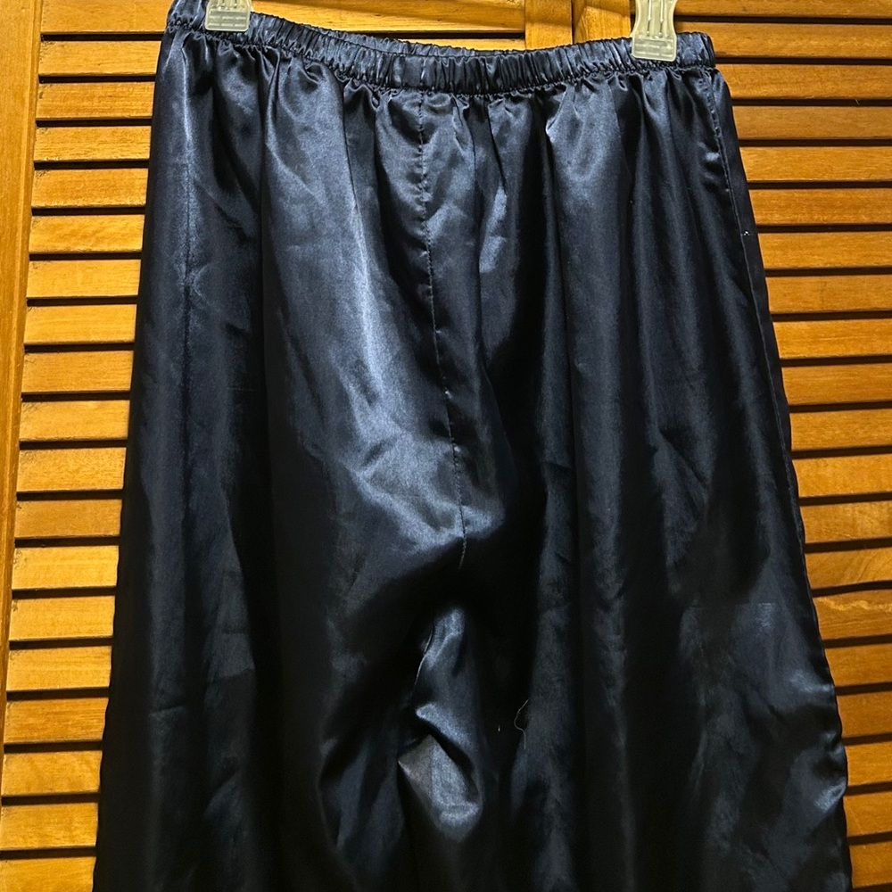 Lillian Lorow Blue Satin Lounge Pants - Picture 9 of 12